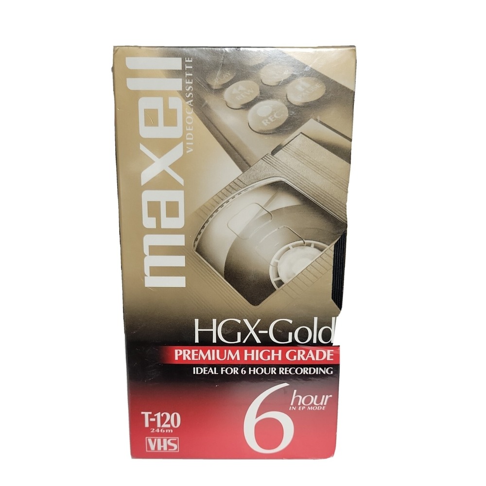 Maxell HGX-Gold Premium High Grade T-120 6 Hour‎ Blank VHS Tape New Sealed